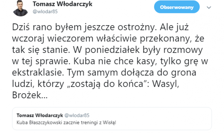 Kuba Błaszczykowski zacznie treningi z Wisłą Kraków!